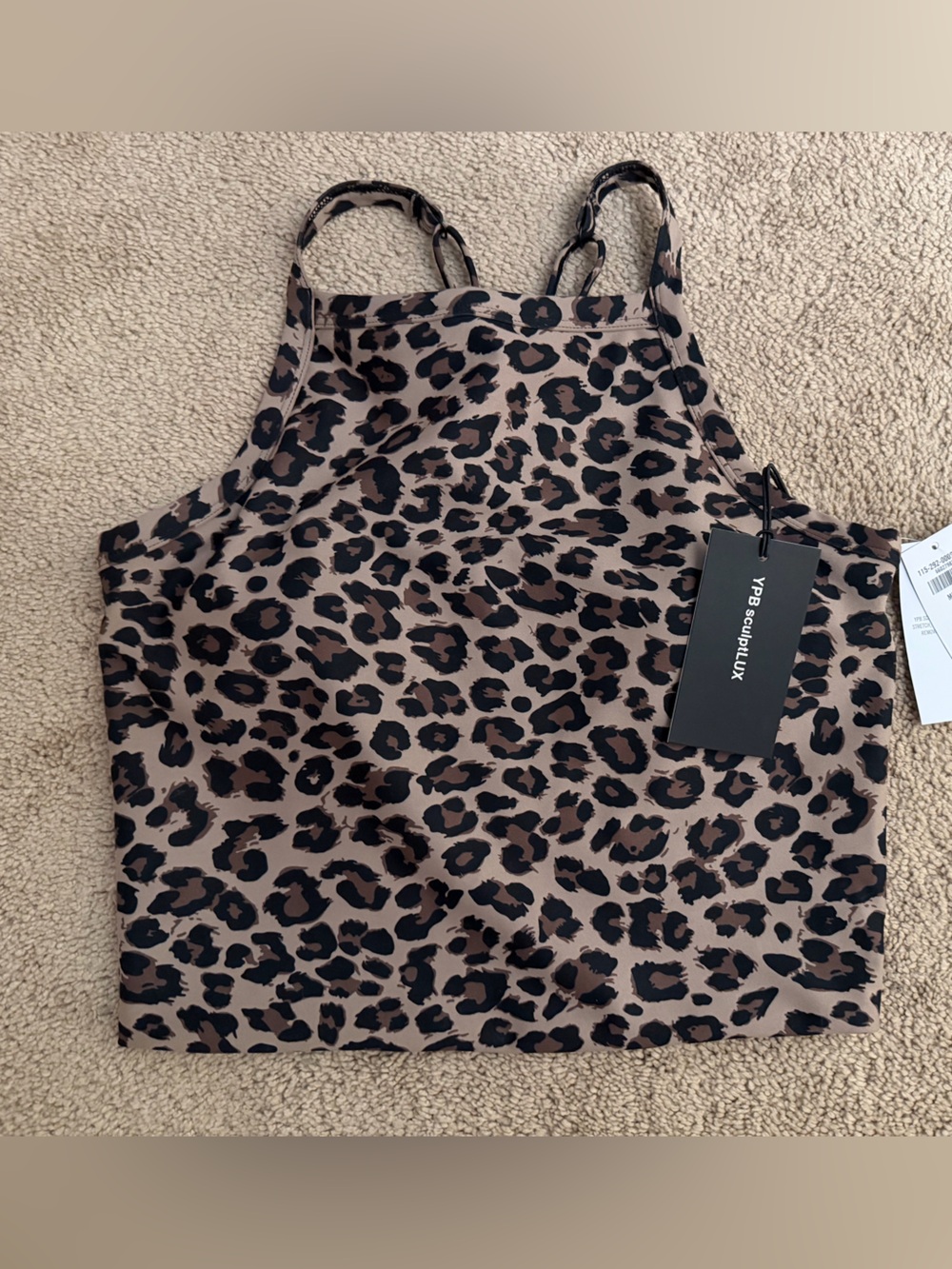 Abercrombie & Fitch Leopard Print Crop Tank in Brown and Black